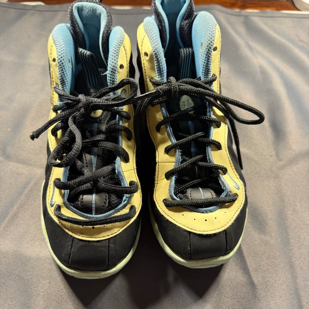 Nike Little Posite One GS Black Multi Color Foamposite Youth Sz 12.5 C